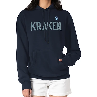 Women's G-III 4Her by Carl Banks  Navy Seattle Kraken Dot Print Pullover Hoodie