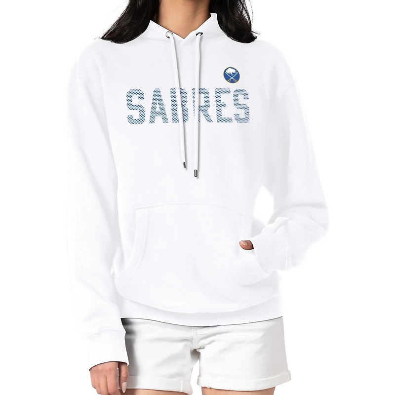 Women's G-III 4Her by Carl Banks White Buffalo Sabres Dot Print Pullover Hoodie