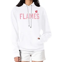 Women's G-III 4Her by Carl Banks  White Calgary Flames Dot Print Pullover Hoodie