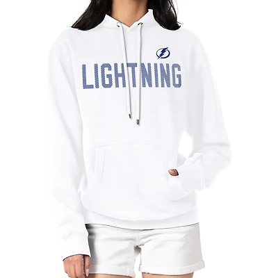 Women's G-III 4Her by Carl Banks  White Tampa Bay Lightning Dot Print Pullover Hoodie