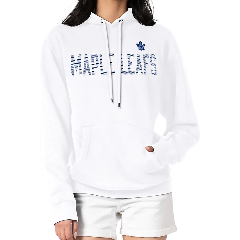 Women's G-III 4Her by Carl Banks White Toronto Maple Leafs Dot Print Pullover Hoodie