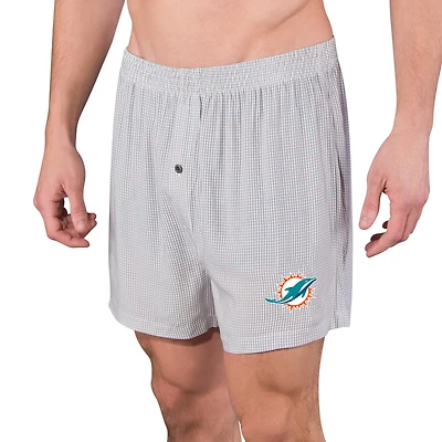 Men's Concepts Sport Gray Miami Dolphins Melody Woven Boxer