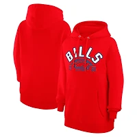 Unisex Starter  Red Buffalo Bills Half Ball Team Fleece Pullover Hoodie