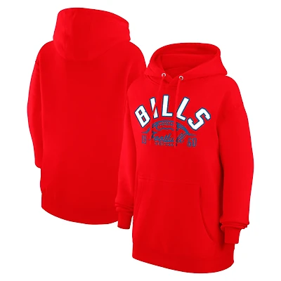 Unisex Starter  Red Buffalo Bills Half Ball Team Fleece Pullover Hoodie