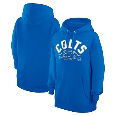 Unisex Starter Royal Indianapolis Colts Half Ball Team Fleece Pullover Hoodie
