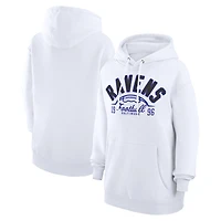 Unisex Starter  White Baltimore Ravens Half Ball Team Fleece Pullover Hoodie