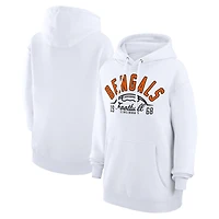 Unisex Starter  White Cincinnati Bengals Half Ball Team Fleece Pullover Hoodie