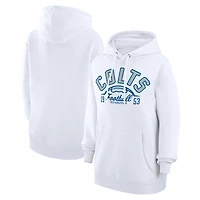 Unisex Starter  White Indianapolis Colts Half Ball Team Fleece Pullover Hoodie