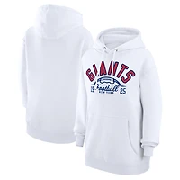 Unisex Starter  White New York Giants Half Ball Team Fleece Pullover Hoodie