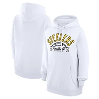 Unisex Starter  White Pittsburgh Steelers Half Ball Team Fleece Pullover Hoodie