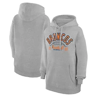 Unisex Starter  Heather Gray Denver Broncos Half Ball Team Fleece Pullover Hoodie