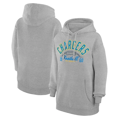 Unisex Starter Heather Gray Los Angeles Chargers Half Ball Team Fleece Pullover Hoodie