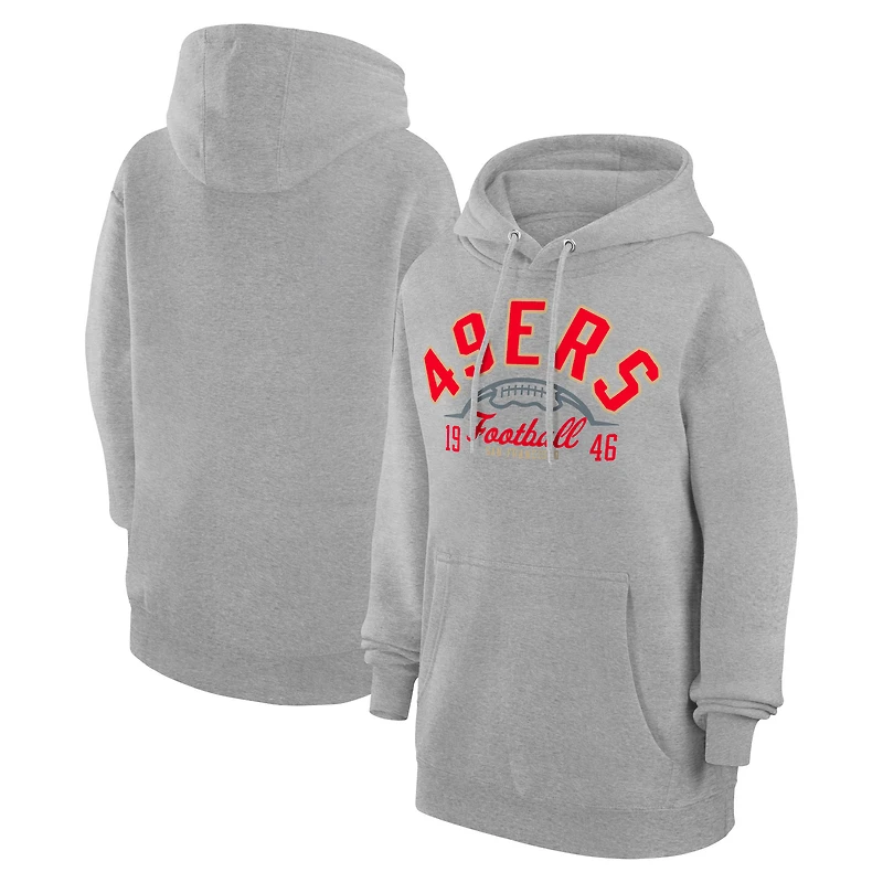 Unisex Starter  Heather Gray San Francisco 49ers Half Ball Team Fleece Pullover Hoodie