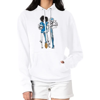 Women's G-III 4Her by Carl Banks  White Detroit Lions Football Girls Graphic Pullover Hoodie