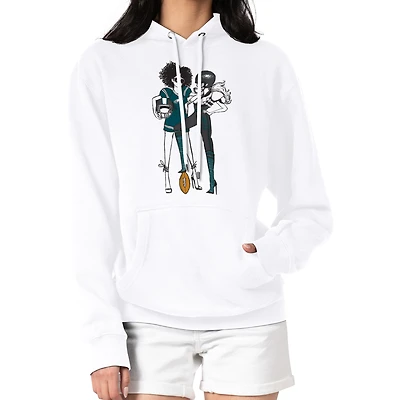 Women's G-III 4Her by Carl Banks  White Philadelphia Eagles Football Girls Graphic Pullover Hoodie
