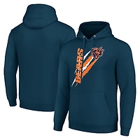 Unisex Starter Navy Chicago Bears Color Scratch Fleece Pullover Hoodie