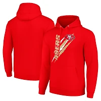Unisex Starter Scarlet San Francisco 49ers Color Scratch Fleece Pullover Hoodie