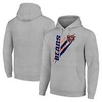 Unisex Starter Heather Gray Chicago Bears Color Scratch Fleece Pullover Hoodie