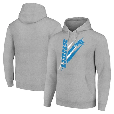 Unisex Starter Heather Gray Detroit Lions Color Scratch Fleece Pullover Hoodie