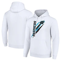 Unisex Starter White Carolina Panthers Color Scratch Fleece Pullover Hoodie