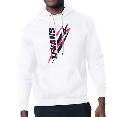 Unisex Starter White Houston Texans Color Scratch Fleece Pullover Hoodie
