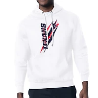 Unisex Starter White Houston Texans Color Scratch Fleece Pullover Hoodie