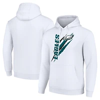 Unisex Starter White Philadelphia Eagles Color Scratch Fleece Pullover Hoodie