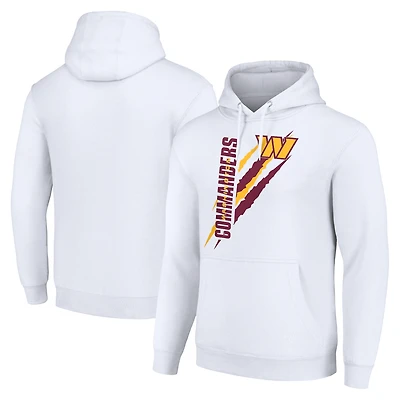 Unisex Starter White Washington Commanders Color Scratch Fleece Pullover Hoodie
