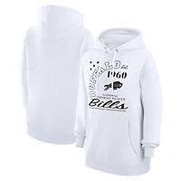 Unisex Starter  White Buffalo Bills Arch Team Fleece Pullover Hoodie