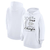 Unisex Starter  White Kansas City Chiefs Arch Team Fleece Pullover Hoodie