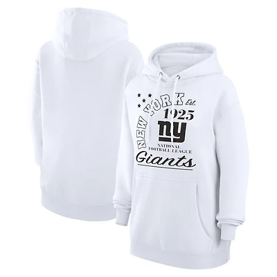 Unisex Starter White New York Giants Arch Team Fleece Pullover Hoodie