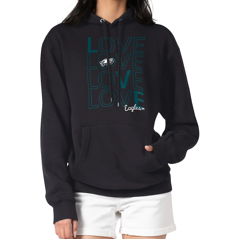 Women's G-III 4Her by Carl Banks  Black Philadelphia Eagles Love Graphic Pullover Hoodie