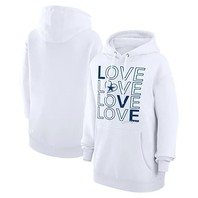 Women's G-III 4Her by Carl Banks  White Dallas Cowboys Love Graphic Pullover Hoodie