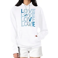Women's G-III 4Her by Carl Banks  White Detroit Lions Love Graphic Pullover Hoodie