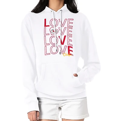 Women's G-III 4Her by Carl Banks  White Kansas City Chiefs Love Graphic Pullover Hoodie