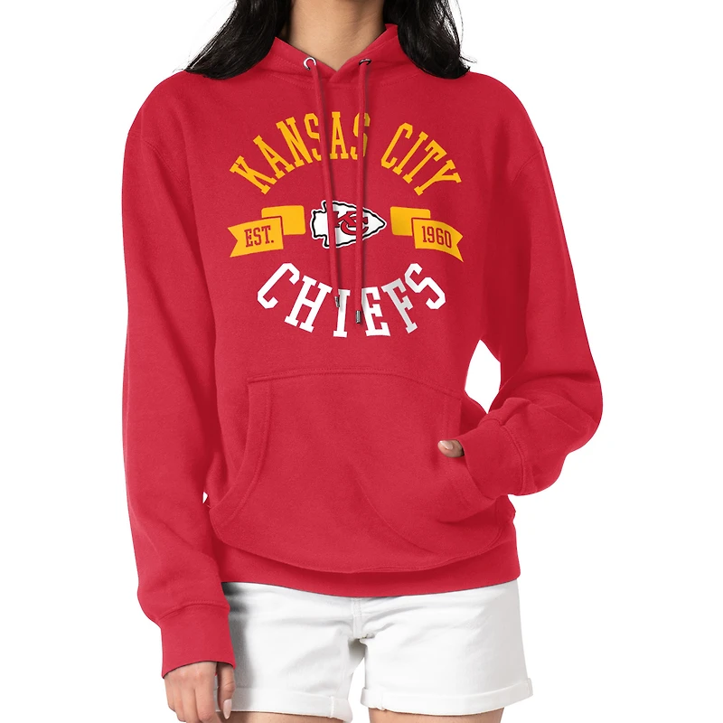 Women's G-III 4Her by Carl Banks Red Kansas City Chiefs City Graphic Team Fleece Pullover Hoodie