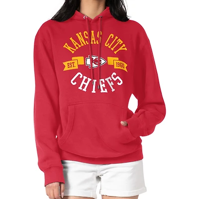 Women's G-III 4Her by Carl Banks Red Kansas City Chiefs City Graphic Team Fleece Pullover Hoodie