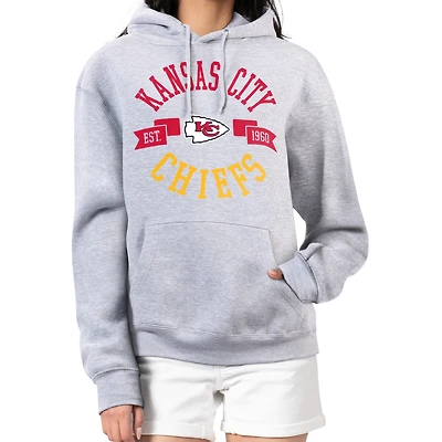Women's G-III 4Her by Carl Banks Heather Gray Kansas City Chiefs City Graphic Team Fleece Pullover Hoodie