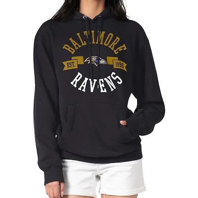 Women's G-III 4Her by Carl Banks Black Baltimore Ravens City Graphic Team Fleece Pullover Hoodie