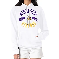 Women's G-III 4Her by Carl Banks White Minnesota Vikings City Graphic Team Fleece Pullover Hoodie
