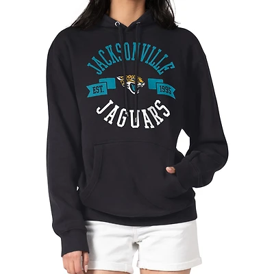 Women's G-III 4Her by Carl Banks Black Jacksonville Jaguars City Graphic Team Fleece Pullover Hoodie
