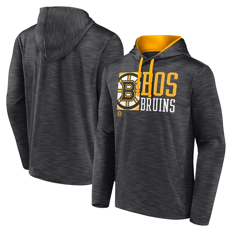 Men's Fanatics Charcoal Boston Bruins Never Quit Pullover Hoodie