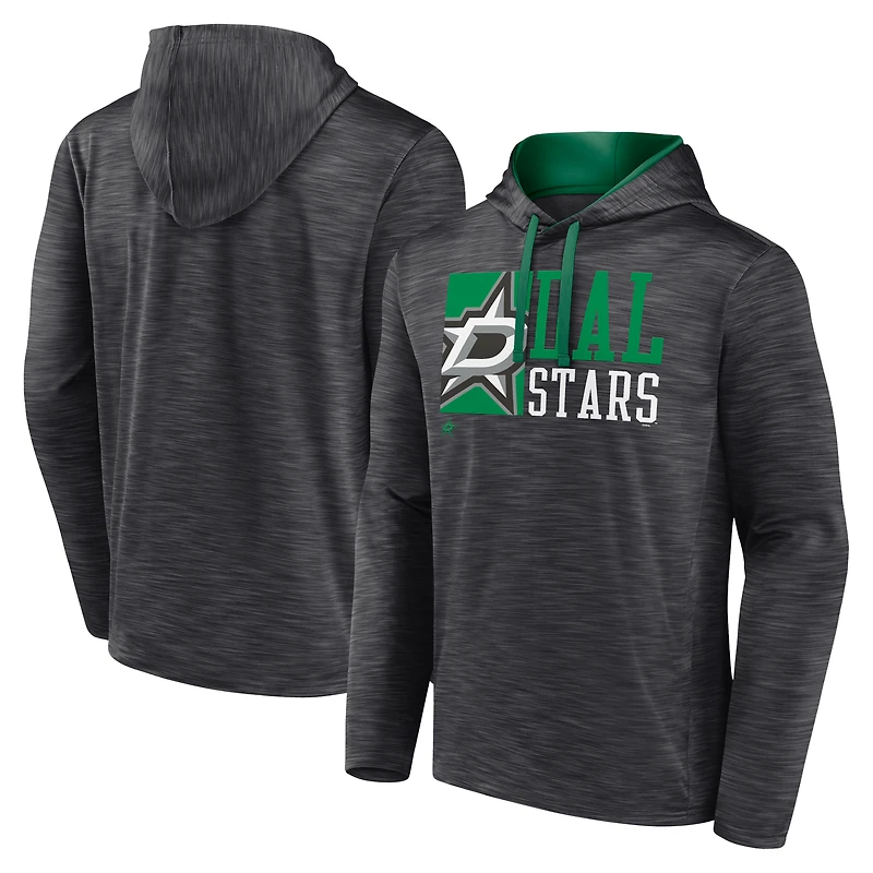 Men's Fanatics Charcoal Dallas Stars Never Quit Pullover Hoodie
