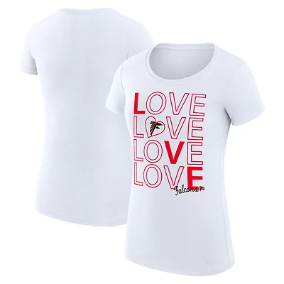 Women's G-III 4Her by Carl Banks White Atlanta Falcons Super-Slim Fit Lightweight Love Graphic T-Shirt