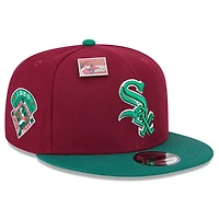 Men's New Era Cardinal/Green Chicago White Sox Strawberry Big League Chew Flavor Pack 9FIFTY Snapback Hat