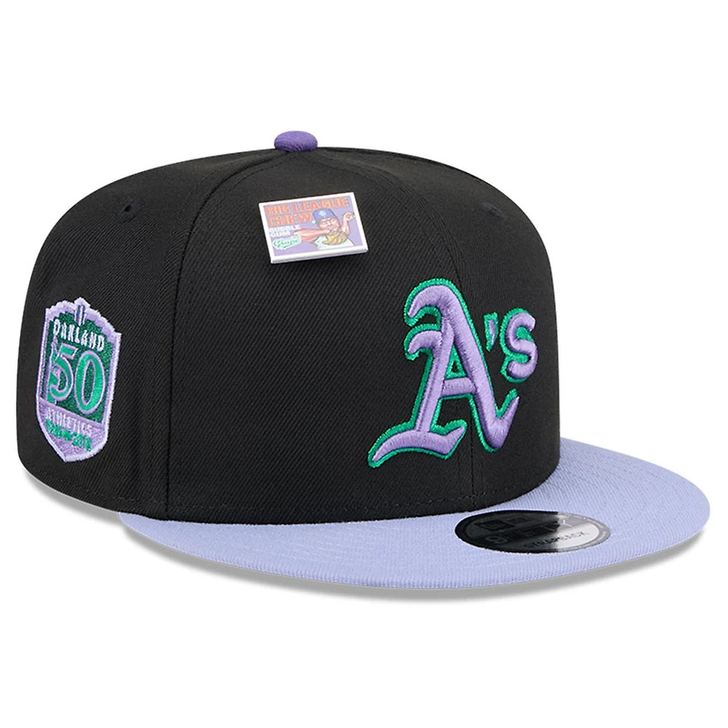 Men's New Era Black/Purple Athletics Grape Big League Chew Flavor Pack 9FIFTY Snapback Hat