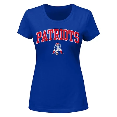 Women's Fanatics Royal New England Patriots Plus Size Arch Over Logo T-Shirt