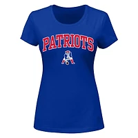 Women's Fanatics Royal New England Patriots Plus Size Arch Over Logo T-Shirt
