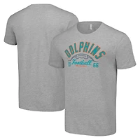 Men's Starter  Heather Gray Miami Dolphins Half Ball Team T-Shirt
