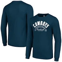 Men's Starter  Navy Dallas Cowboys Half Ball Team Long Sleeve T-Shirt